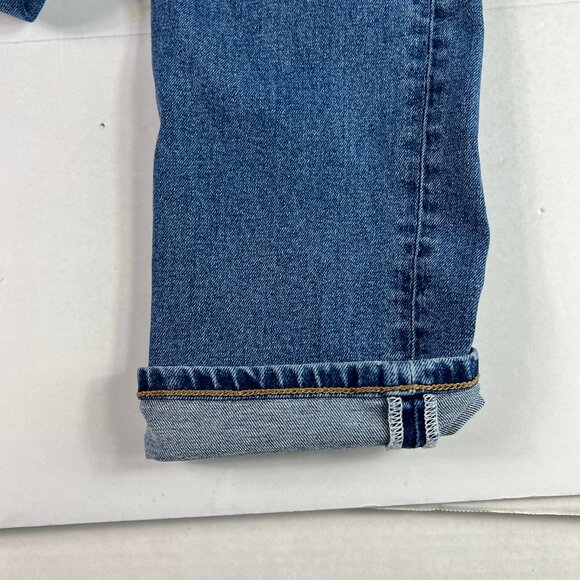 Re/Done Jean Women 25x26* 70s Stove Pipe High Rise Skinny Crop Blue Denim Tag 25 - Picture 5 of 16